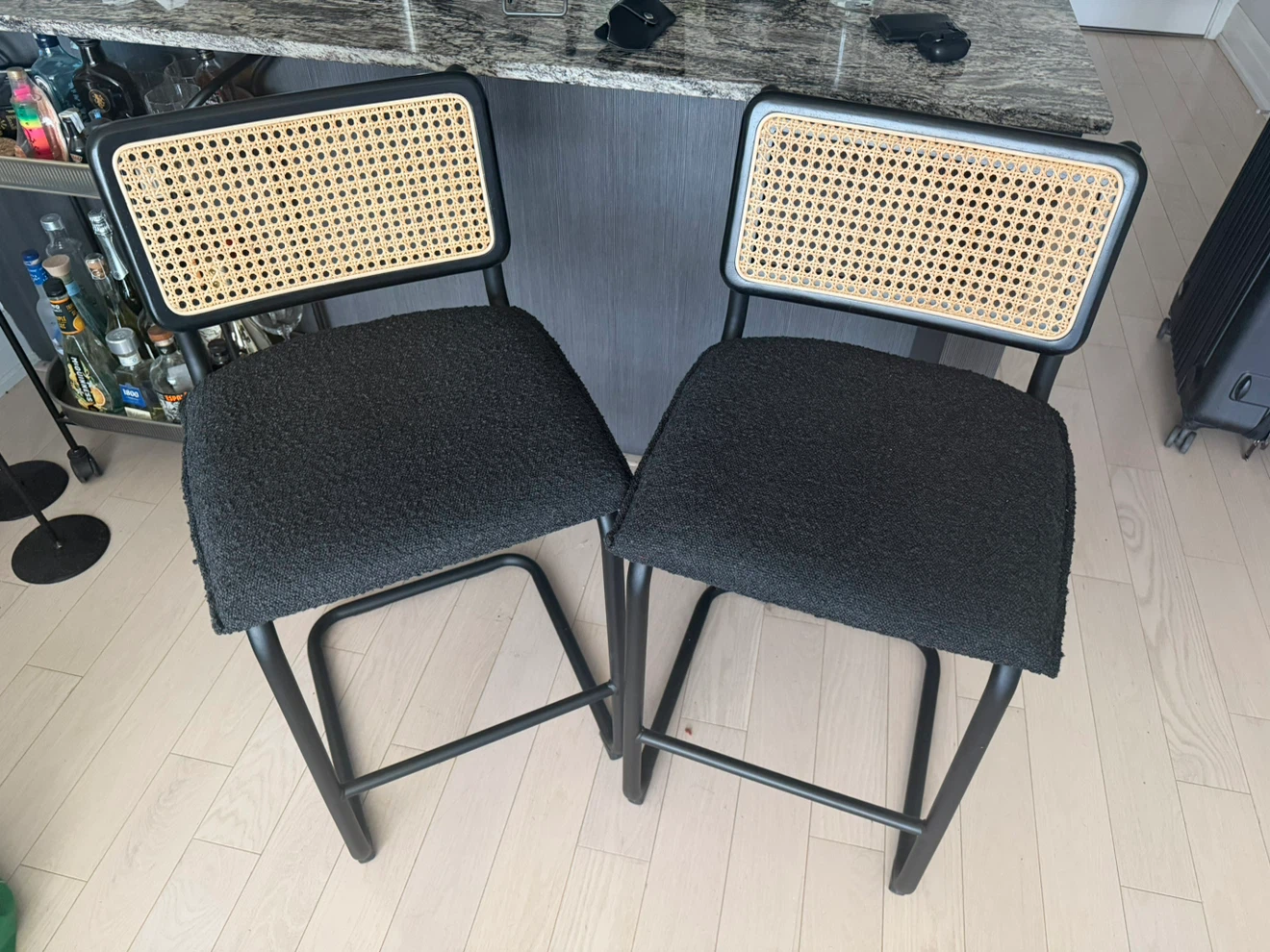 Counter/Bar Stools with Cane Rattan Back (Set of 2) - photo 4
