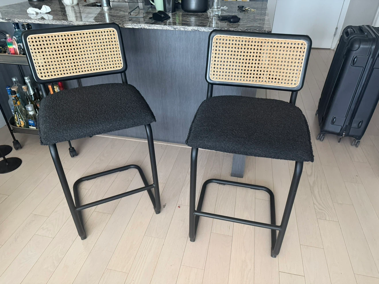 Counter/Bar Stools with Cane Rattan Back (Set of 2) - photo 5