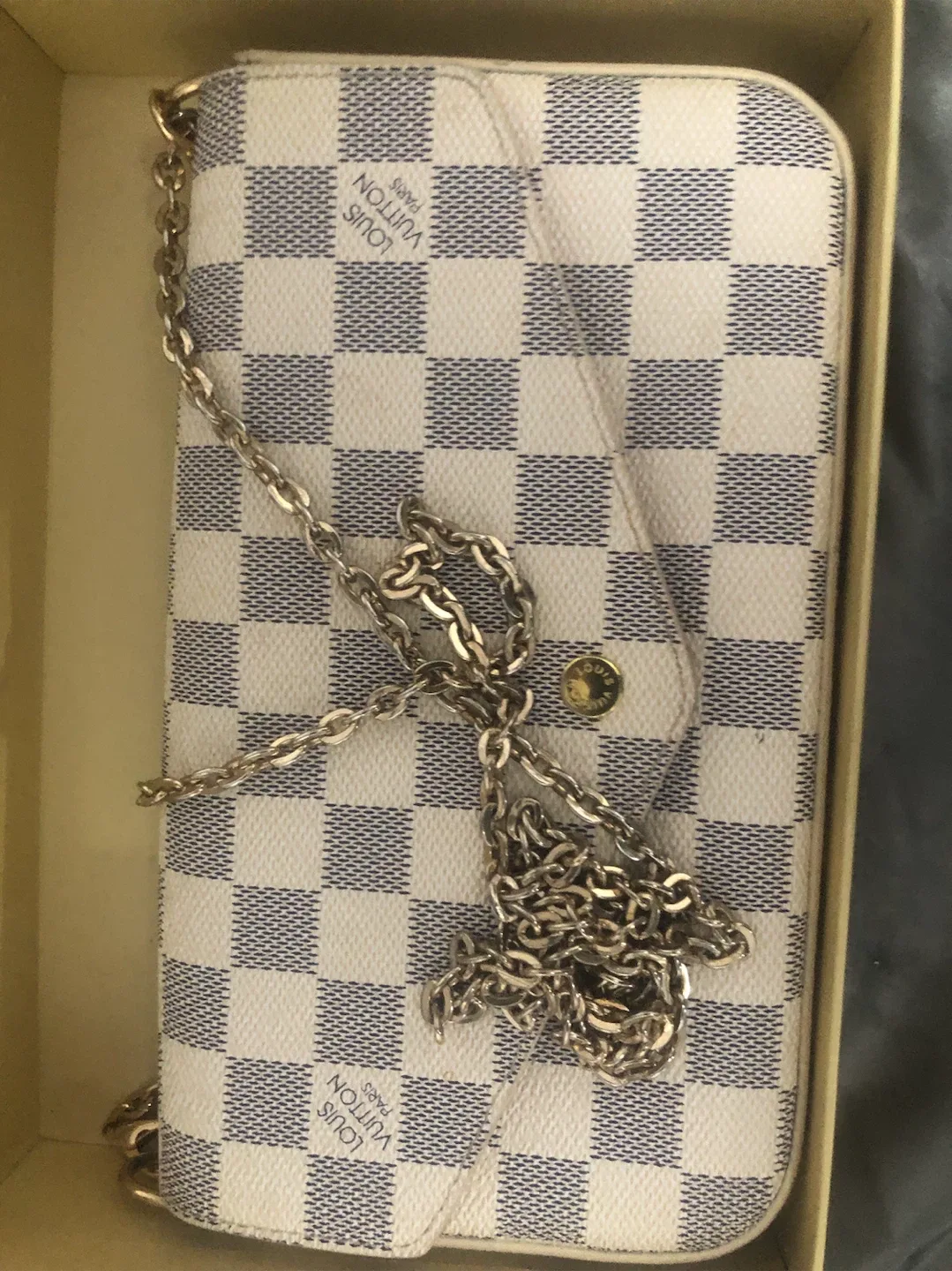 Louis Vuitton Damier Azur Wallet with Chain - photo 2