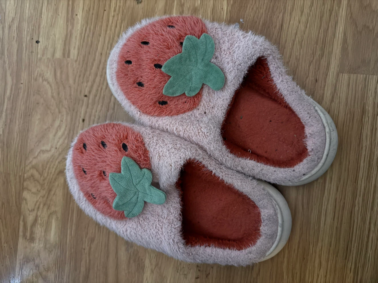 Strawberry Plush Slippers