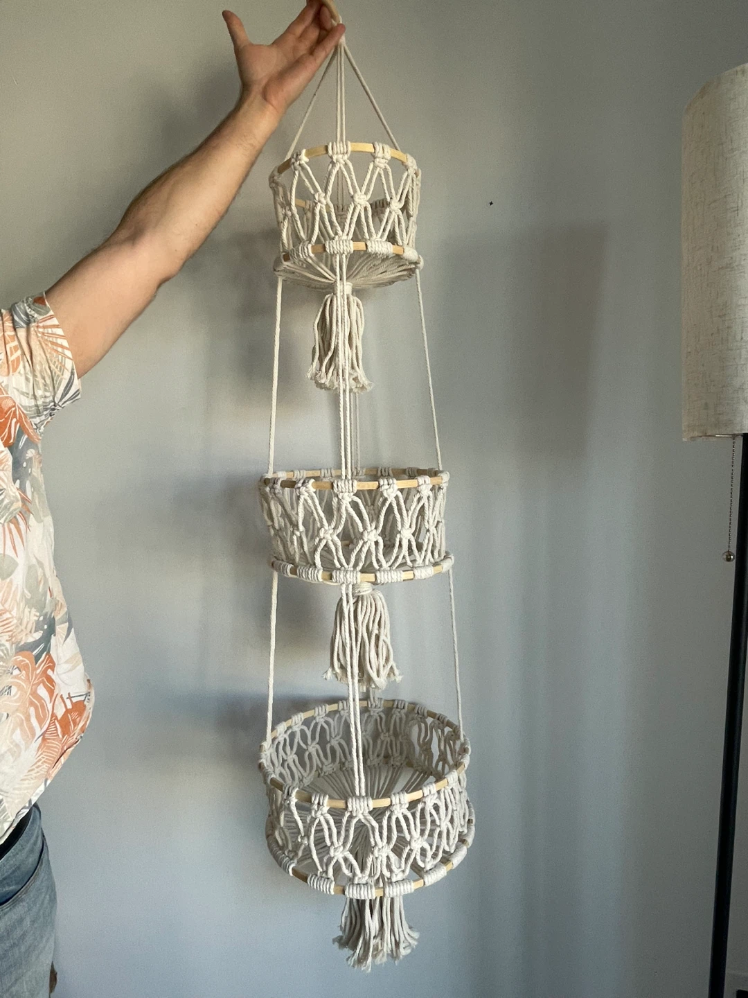 3-Tier Macramé Hanging Storage Basket