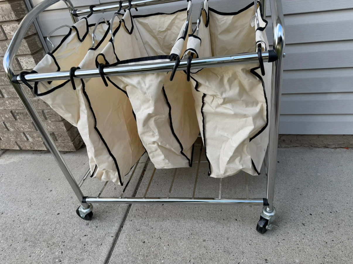3-Bag Rolling Laundry Sorter