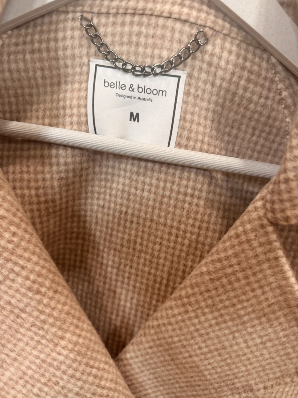 Belle & Bloom Beige Houndstooth Coat - photo 3