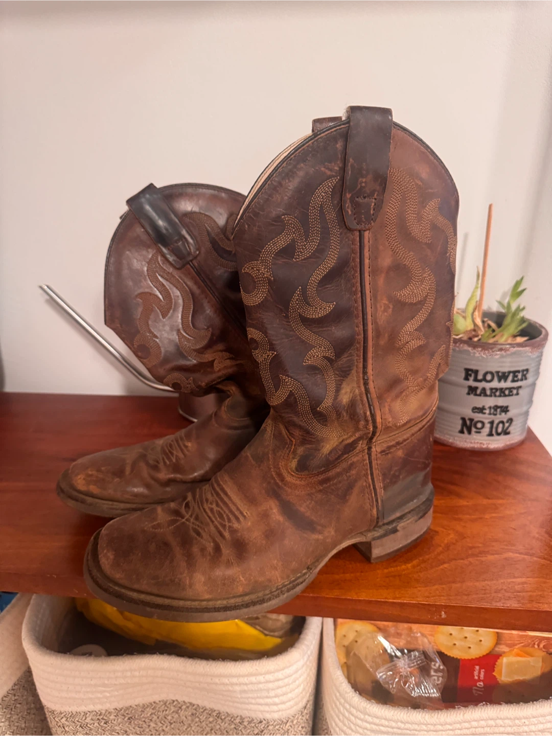 Brown Leather Cowboy Boots