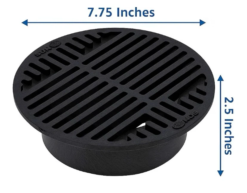 NDS 10 Plastic Round Grate, 8", Black Drain Cover - photo 2