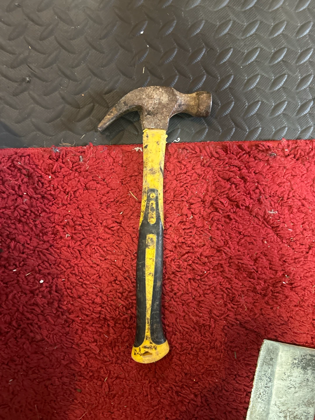 Used claw hammer with yellow and black grip - photo 2
