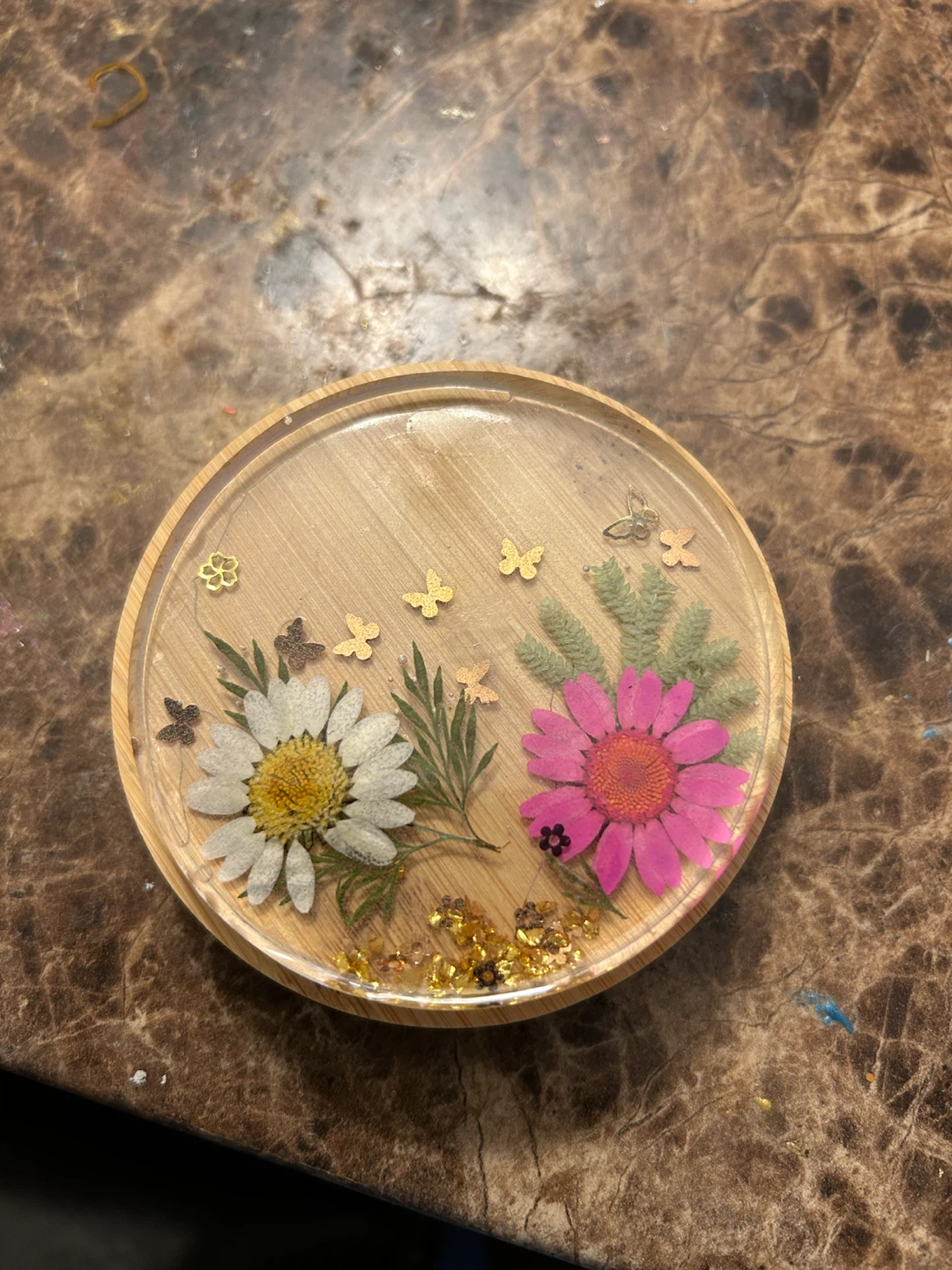 Pressed Flower Resin Coaster