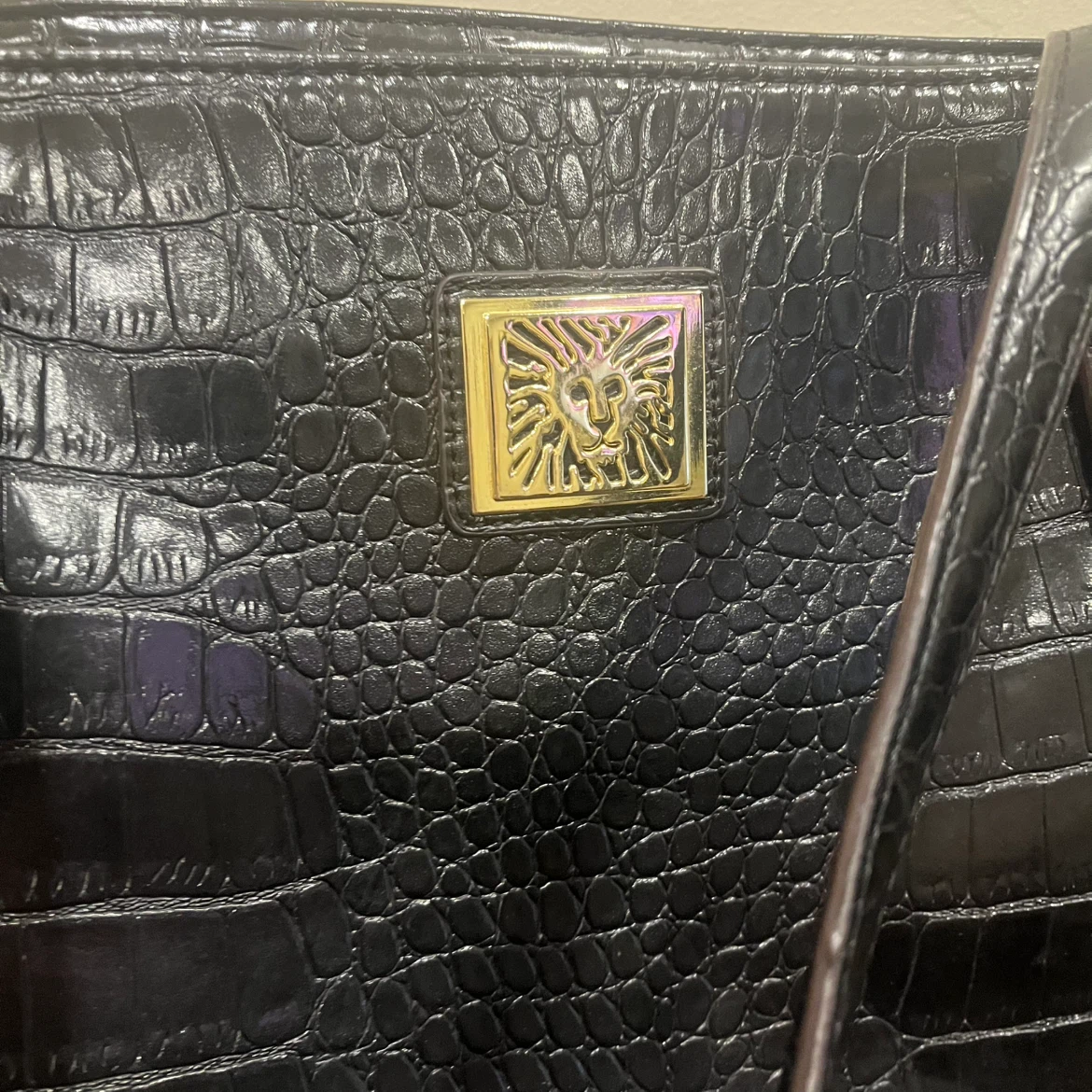 Anne Klein black croc-embossed tote bag - photo 2