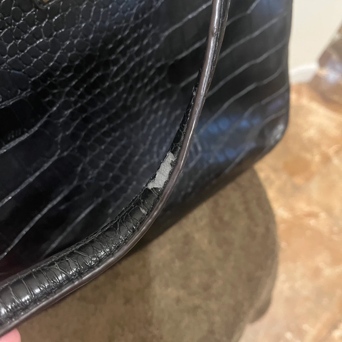 Anne Klein black croc-embossed tote bag - photo 5