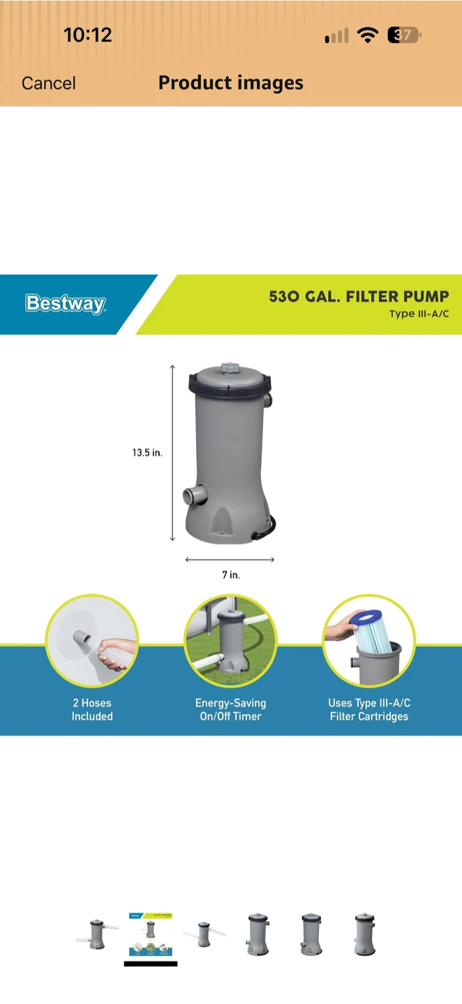 H1011 – Bestway Flowclear 530 GPH Filter Pump System – New – $90 - photo 2