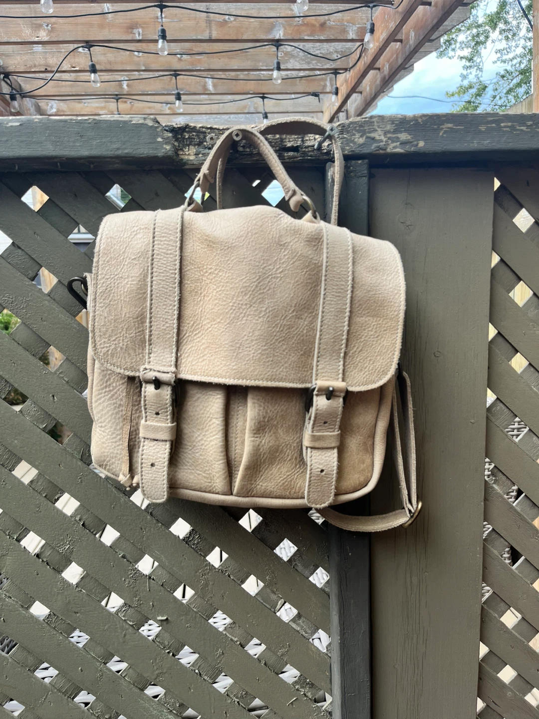 Light brown Roots Satchel
