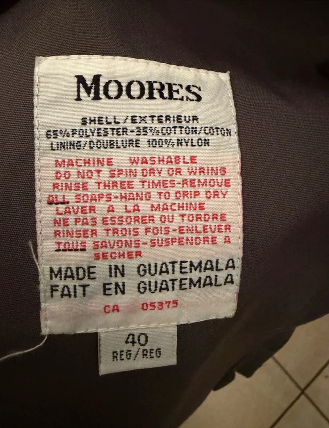 Moores Double-Breasted Trench Coat Size 40 - photo 3