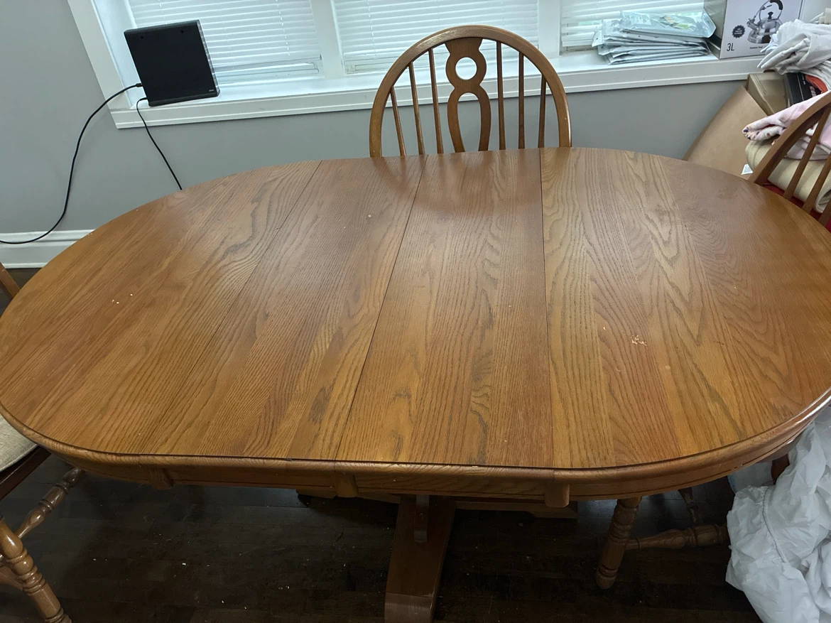 Solid Oak Dining Set with Chairs