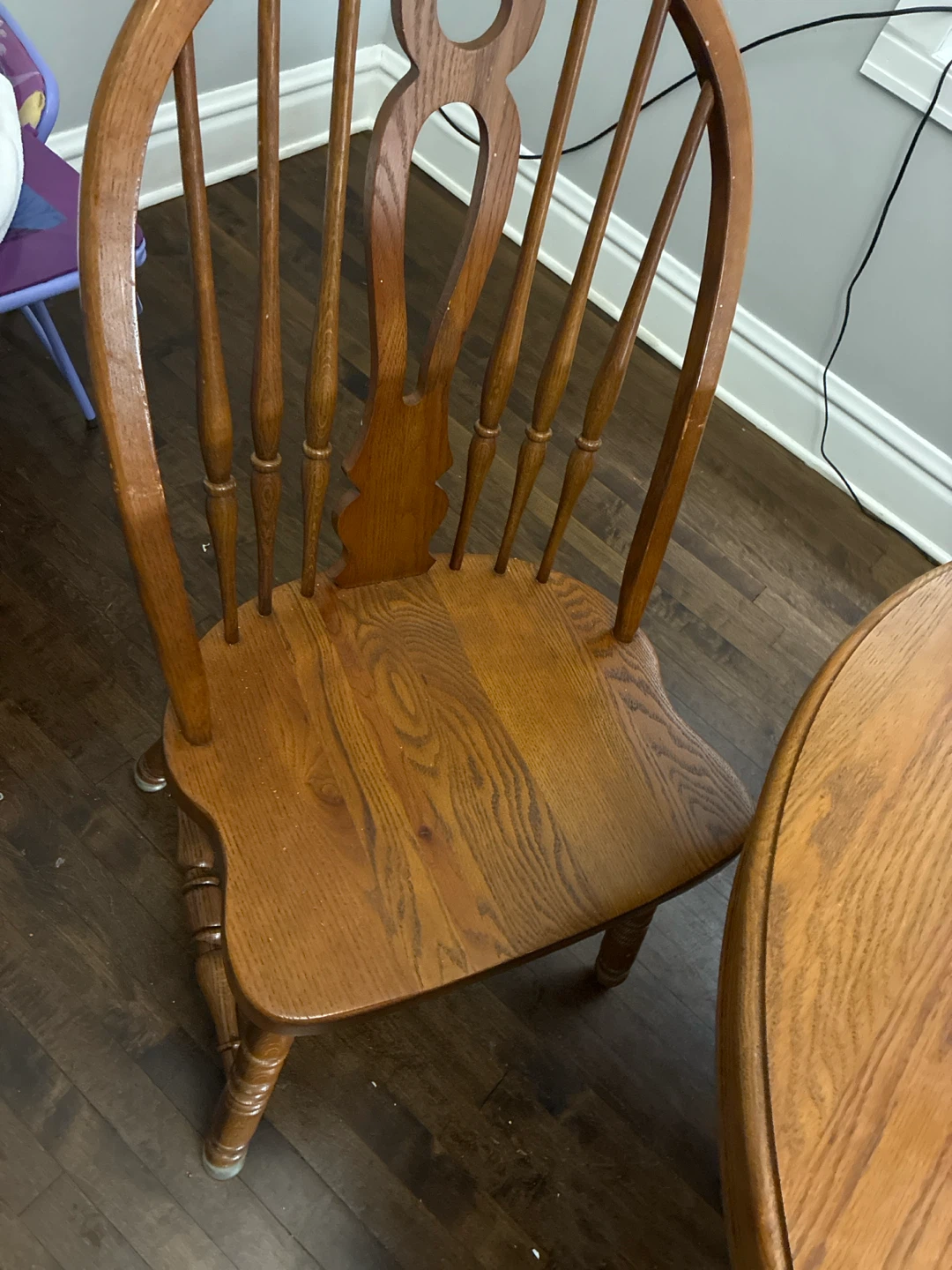 Solid Oak Dining Set with Chairs - photo 2