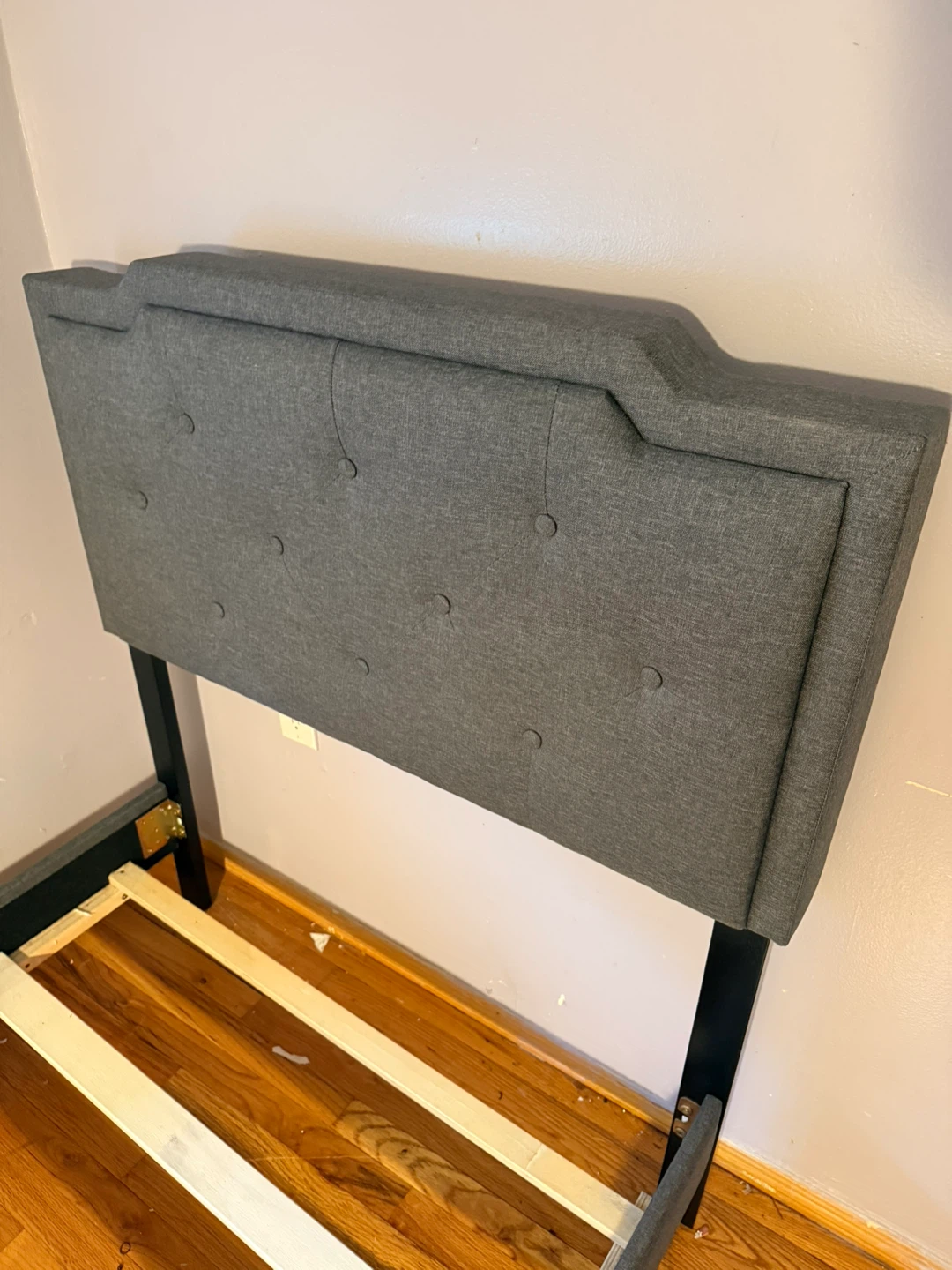 Gray Upholstered Twin Bed Frame -MOVING SALE!! - photo 2