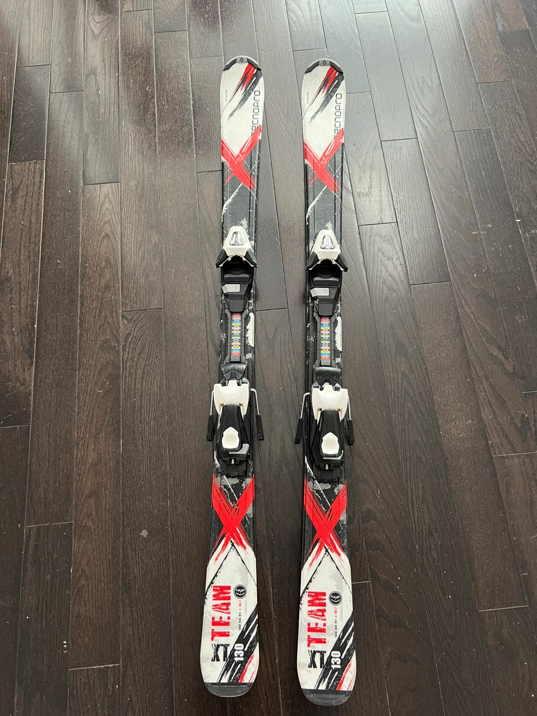 TecnoPro Team Skis 130cm and Rossignol Boots size 22.5