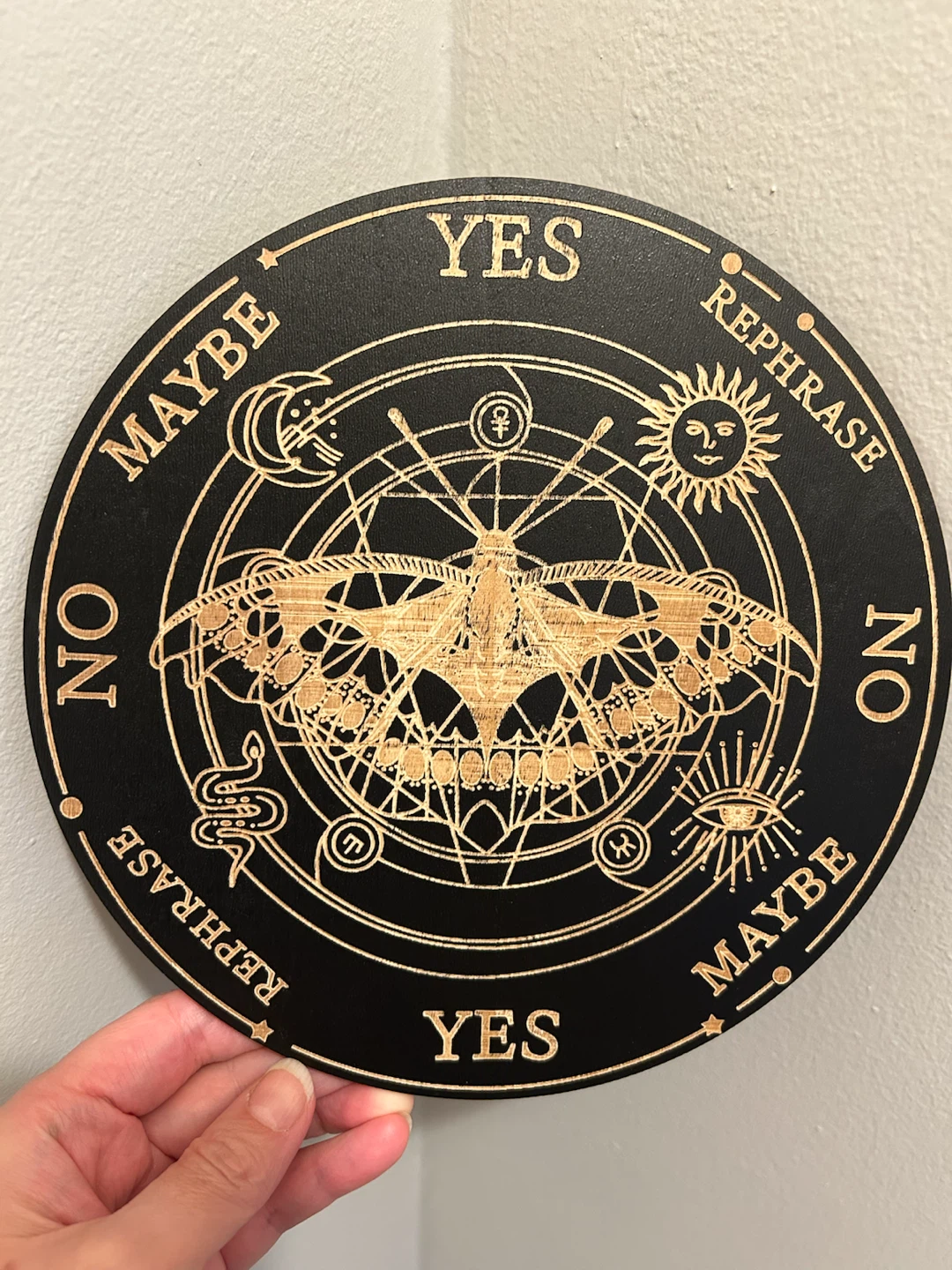 Moth Wooden Pendulum Board - Divination & Altar Decor