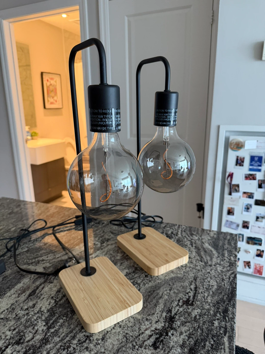 IKEA Table Lamps (Pair) w/ MOLNÄRT Bulbs – Like New, Moving Sale - photo 2
