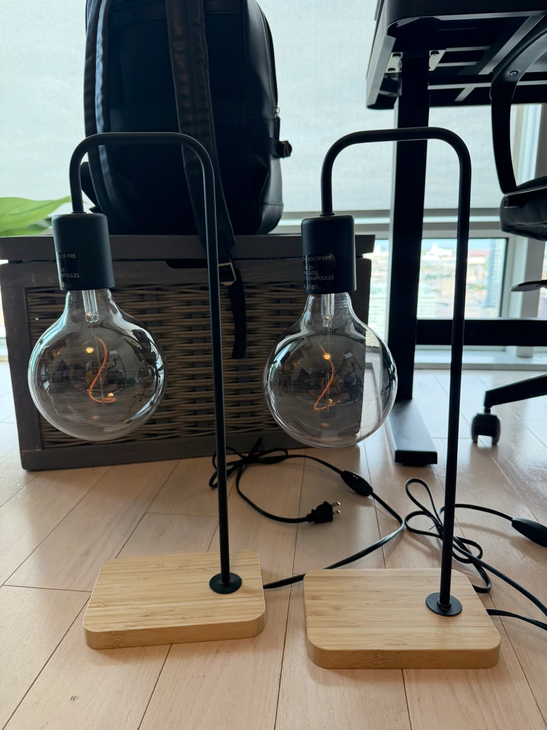 IKEA Table Lamps (Pair) w/ MOLNÄRT Bulbs – Like New, Moving Sale