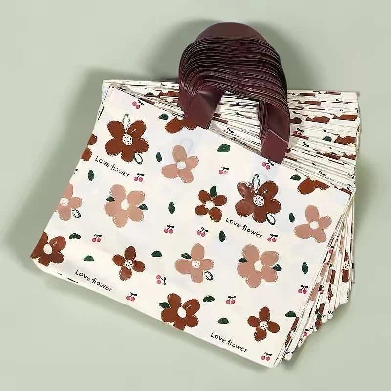 Love Flower Pattern Plastic Shopping Bags - photo 2