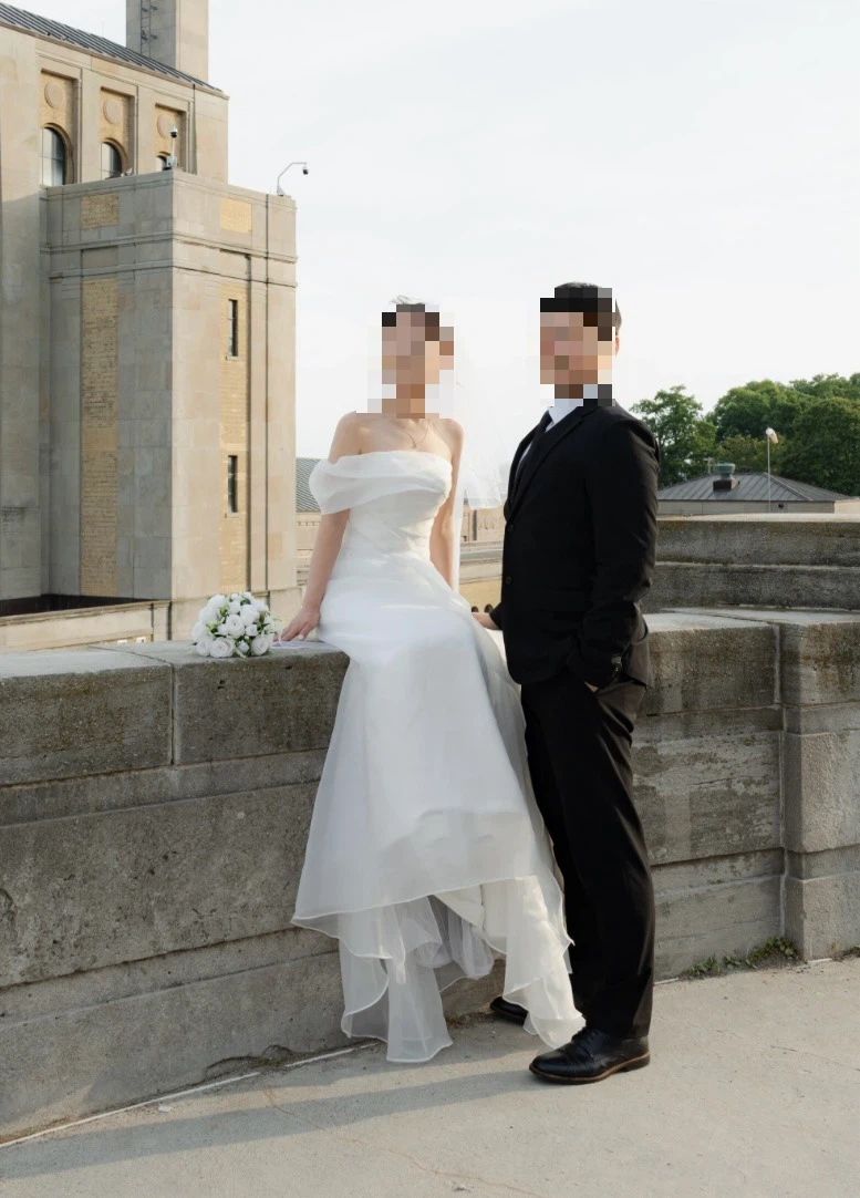 White Off-the-Shoulder Wedding Dress