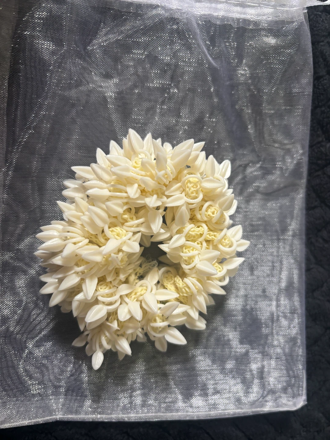 Artificial Jasmine Flower Hair Scrunchie