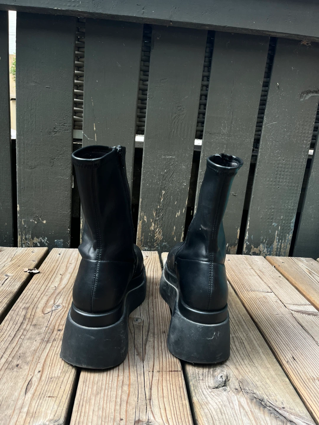 Black pleather Platform Boots - photo 3