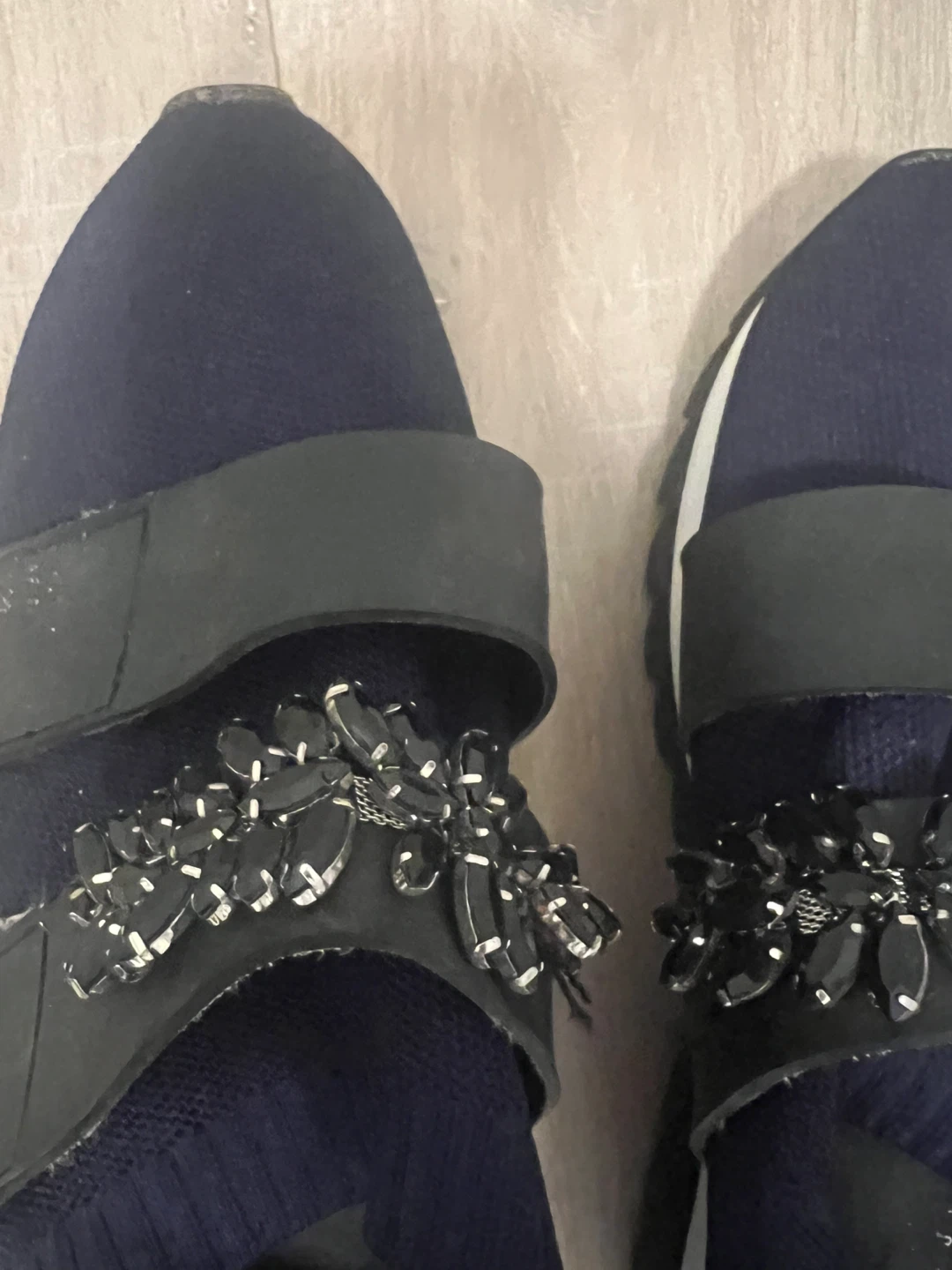 Navy Blue Embellished Sneakers - photo 3