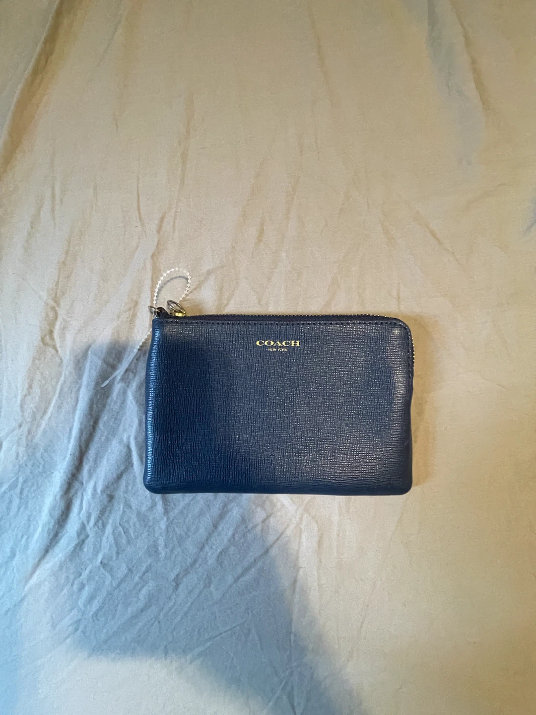 Coach Navy Blue Zip Card Case