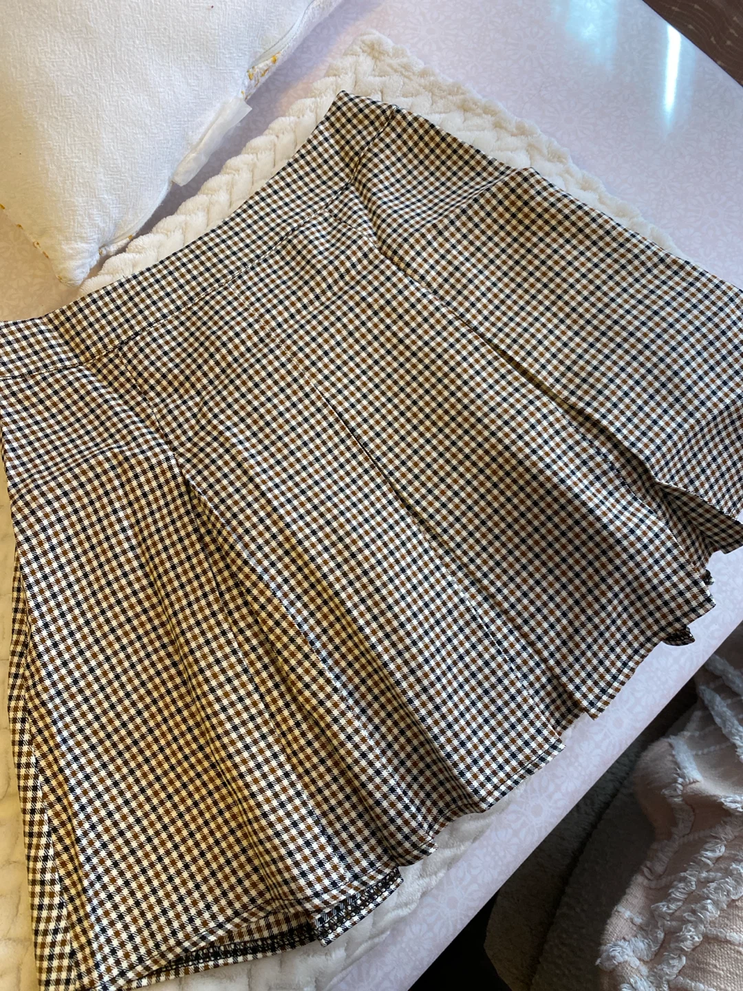 SHEIN Pleated Gingham Mini Skirt - photo 2
