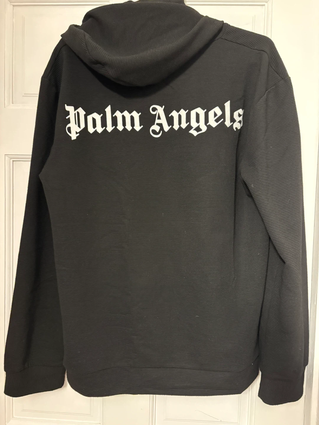 Palm Angels Black Ribbed Hoodie - photo 2