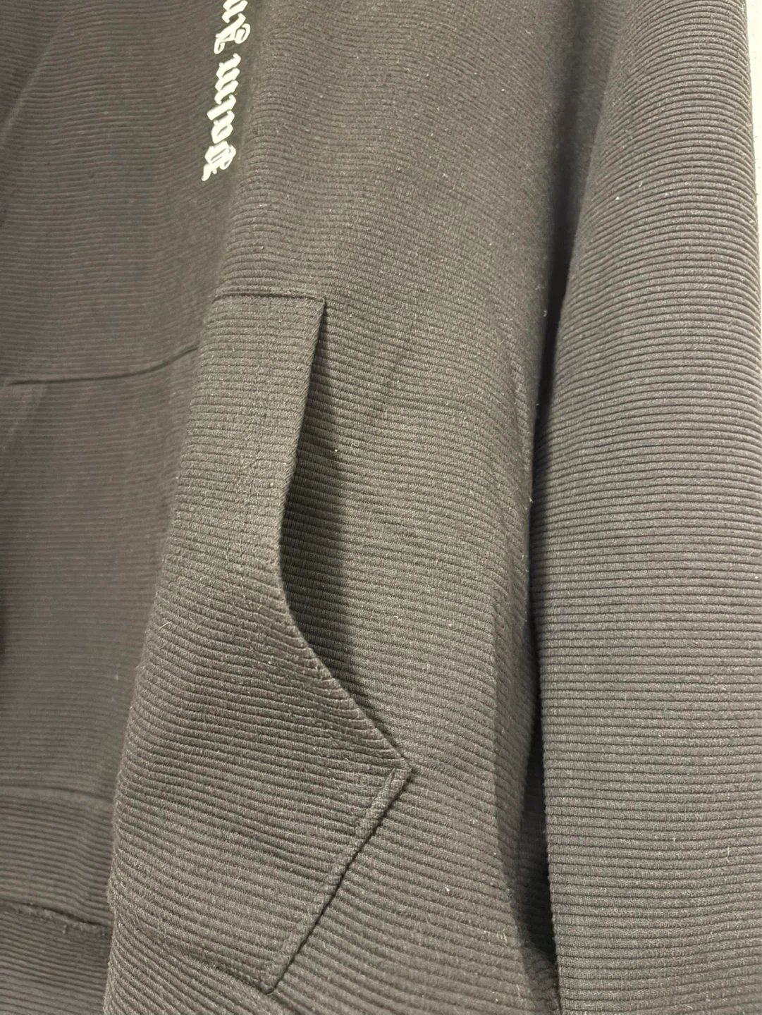 Palm Angels Black Ribbed Hoodie - photo 5