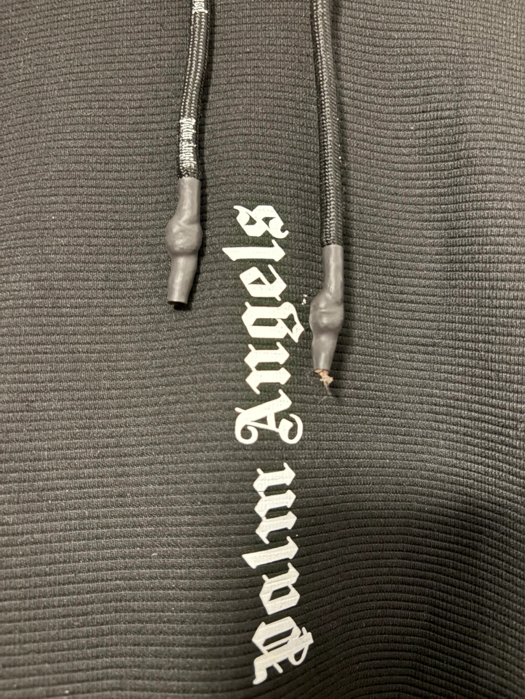 Palm Angels Black Ribbed Hoodie - photo 4