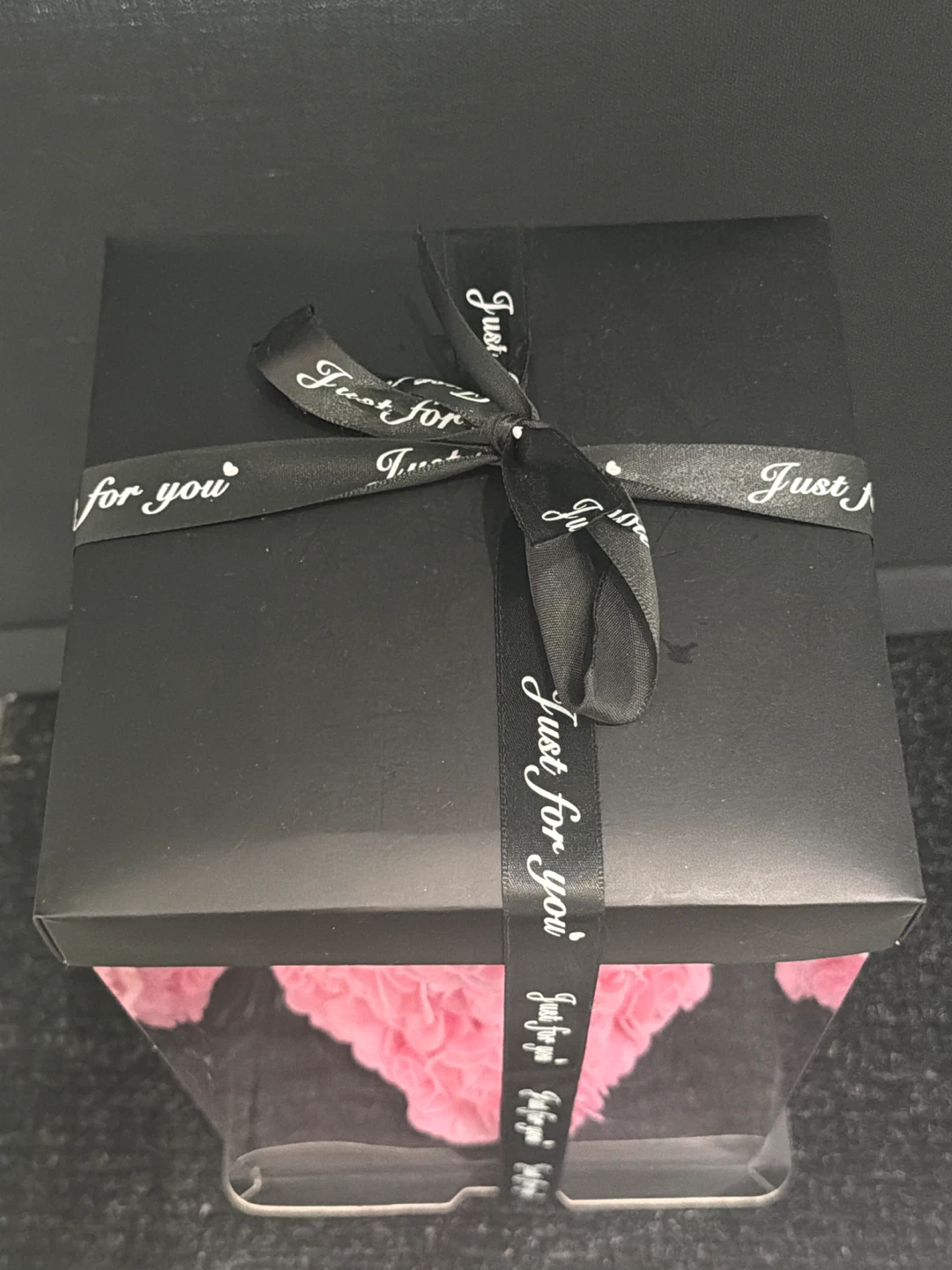 Pink Artificial Rose Bear in Display Box - photo 3