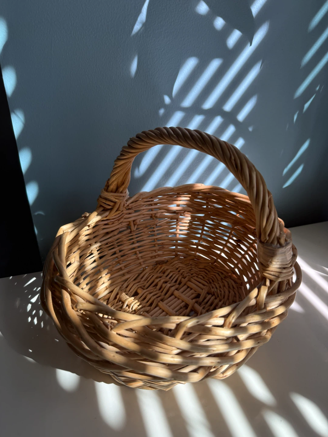Small Woven Wicker Basket with Handle