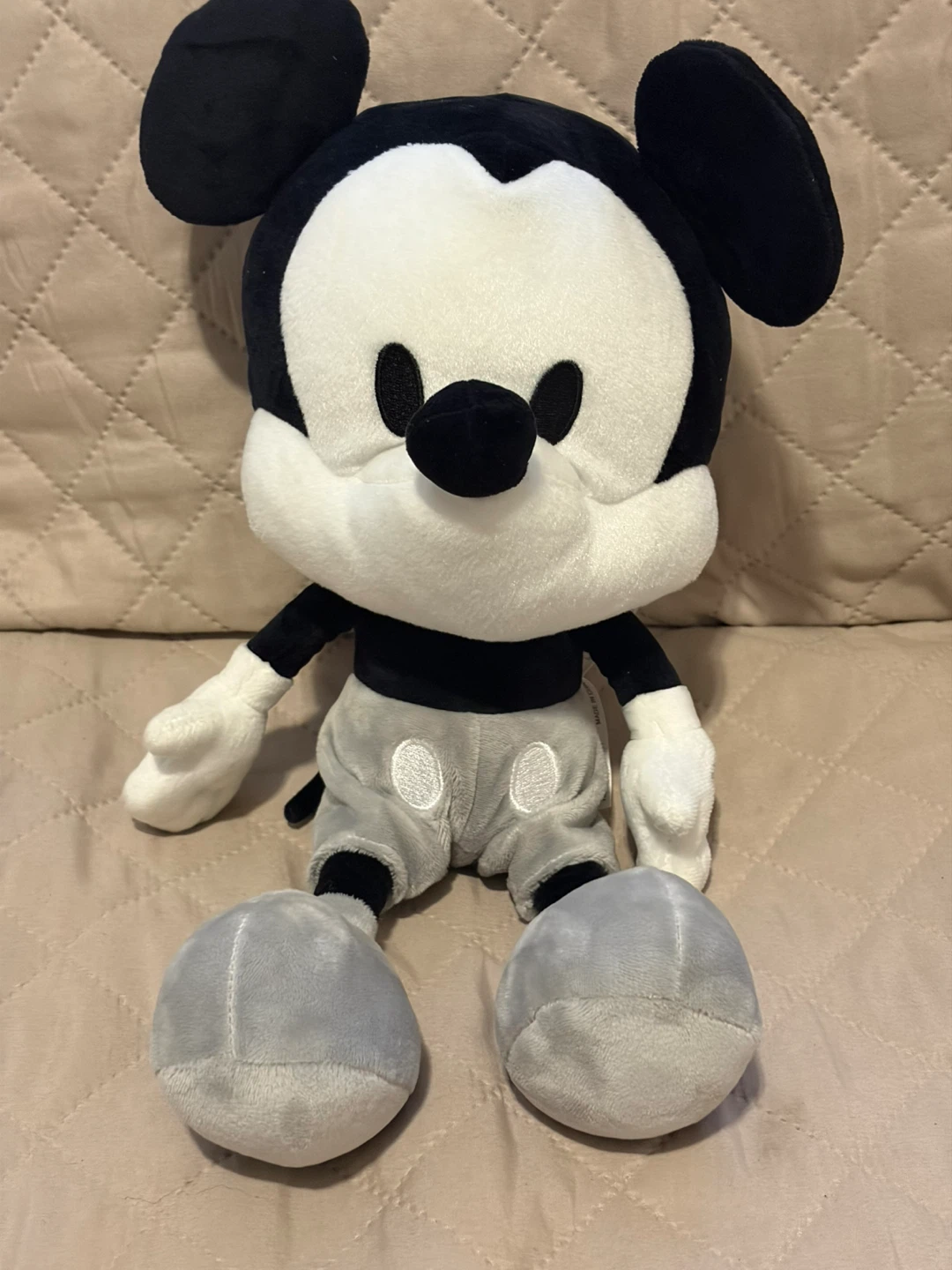 Disney Baby Mickey Mouse Black White Plush by Lambs & Ivy