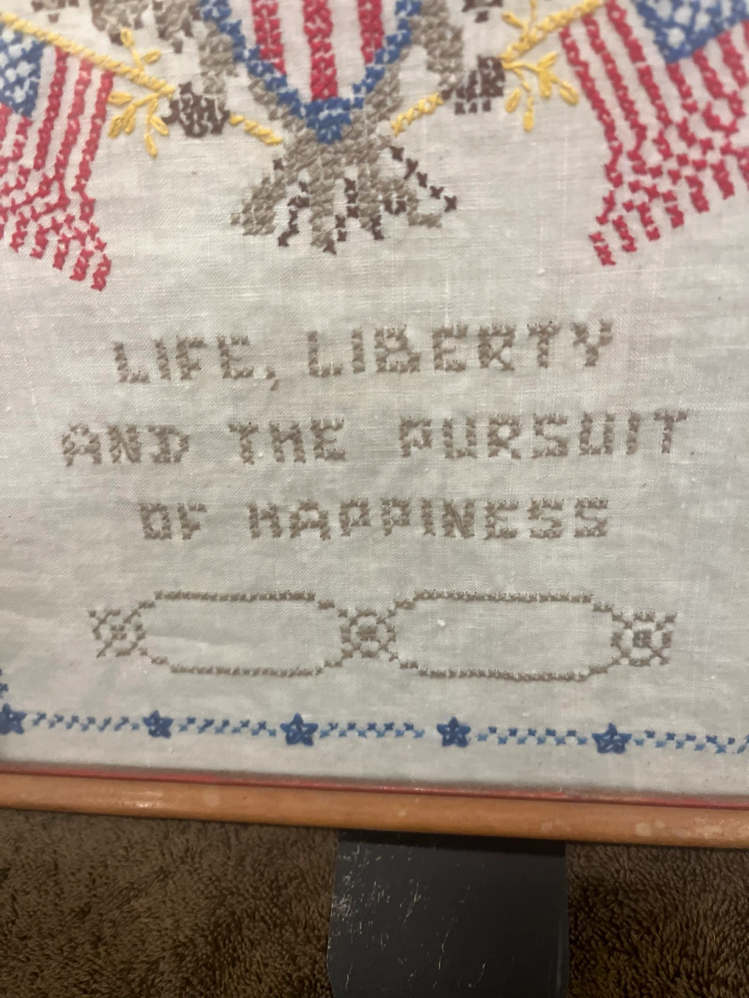 Framed Patriotic Cross-Stitch Wall Art - photo 2