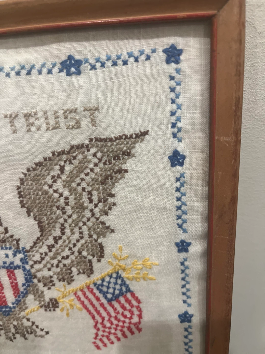 Framed Patriotic Cross-Stitch Wall Art - photo 3