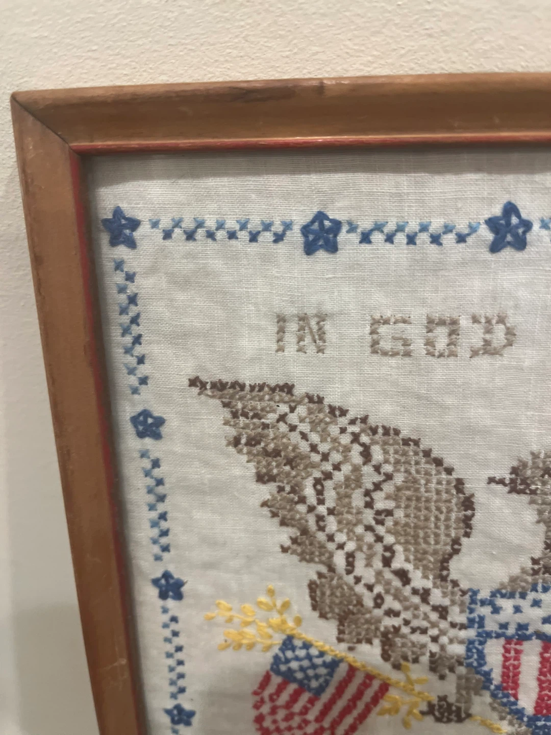 Framed Patriotic Cross-Stitch Wall Art - photo 4