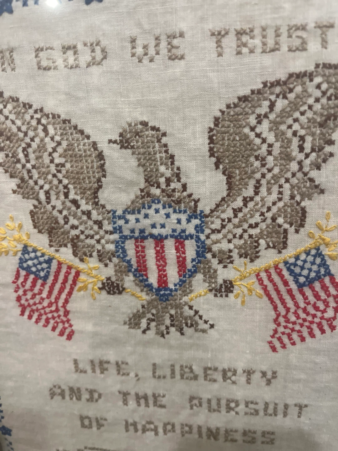 Framed Patriotic Cross-Stitch Wall Art - photo 5