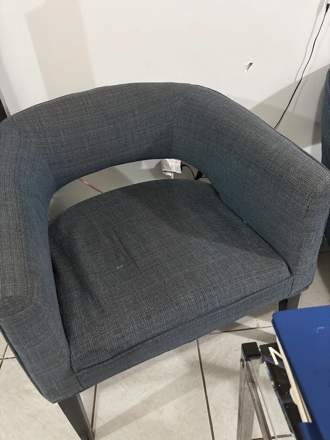 Set of Two Grey Fabric Accent Chairs - photo 3