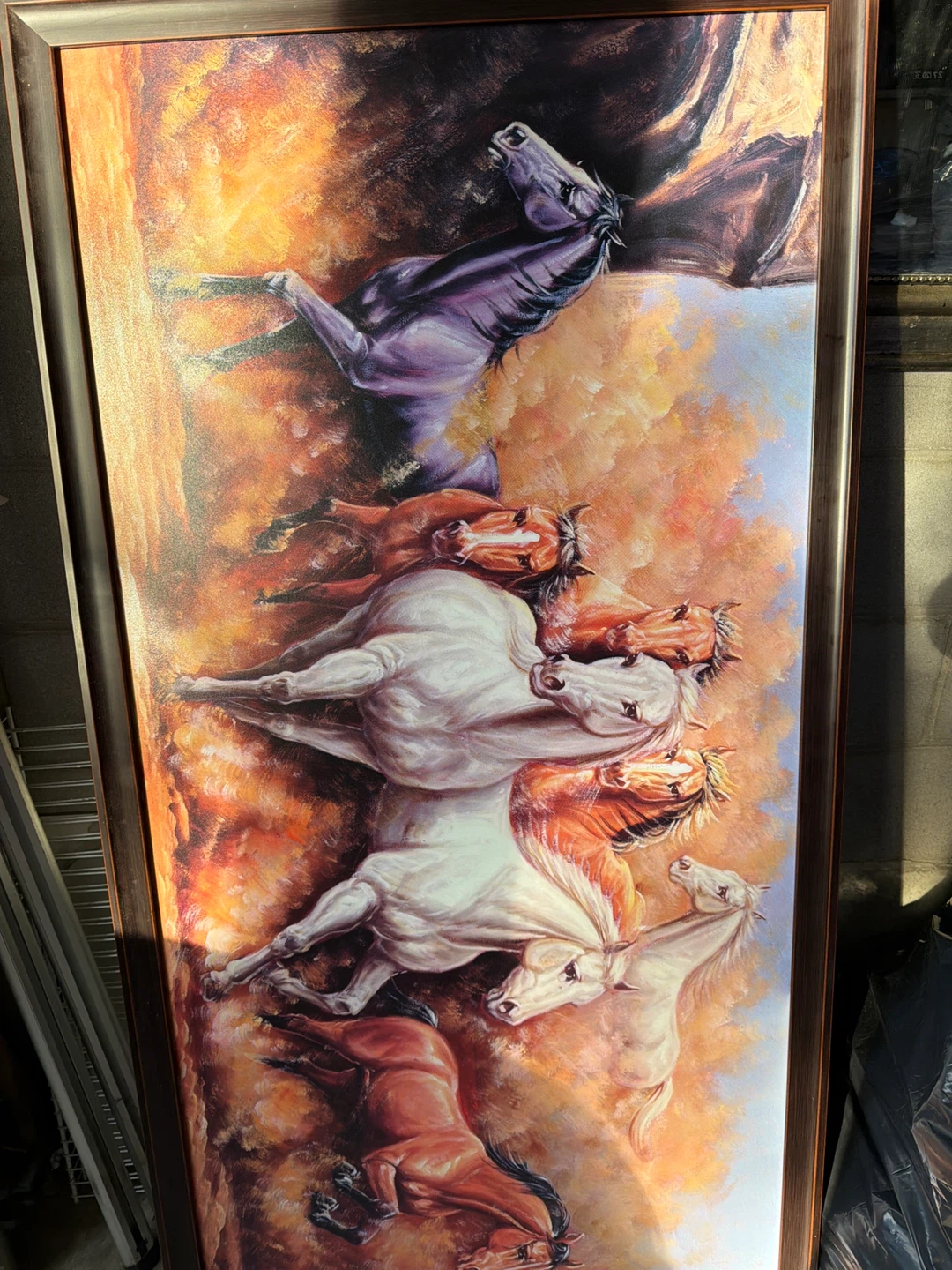 Large Running Horses Wall Art Framed