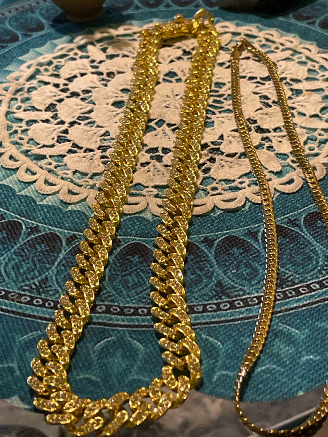 Set of Two Gold-Tone Cuban Link Chains