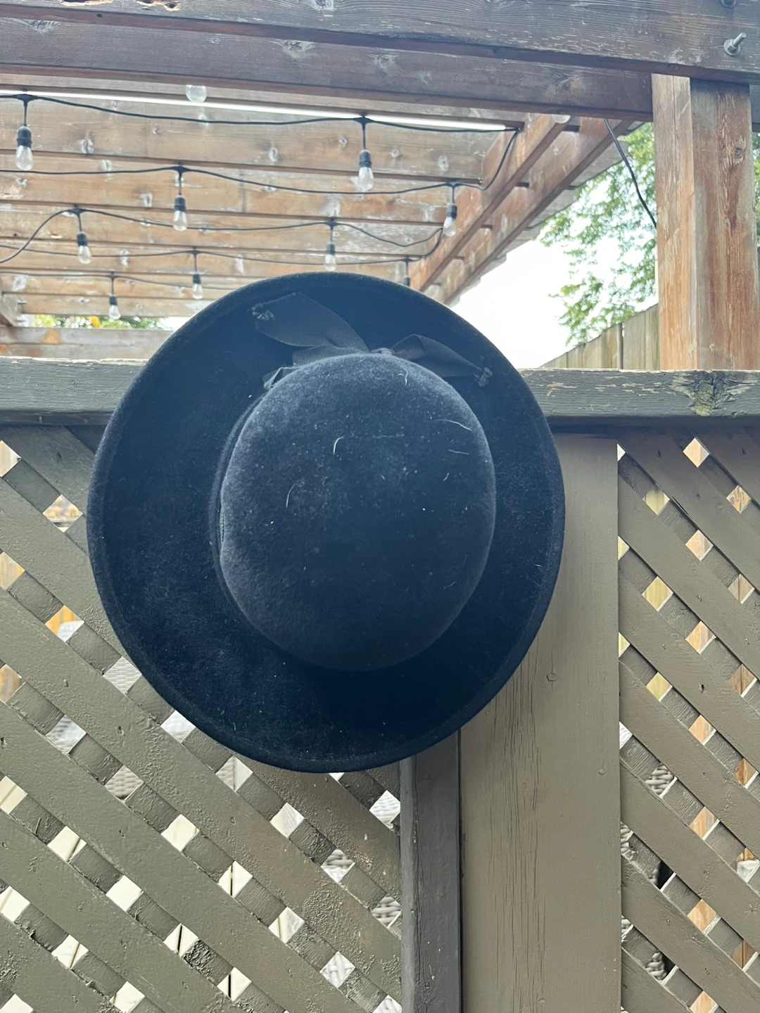 Black suede hat