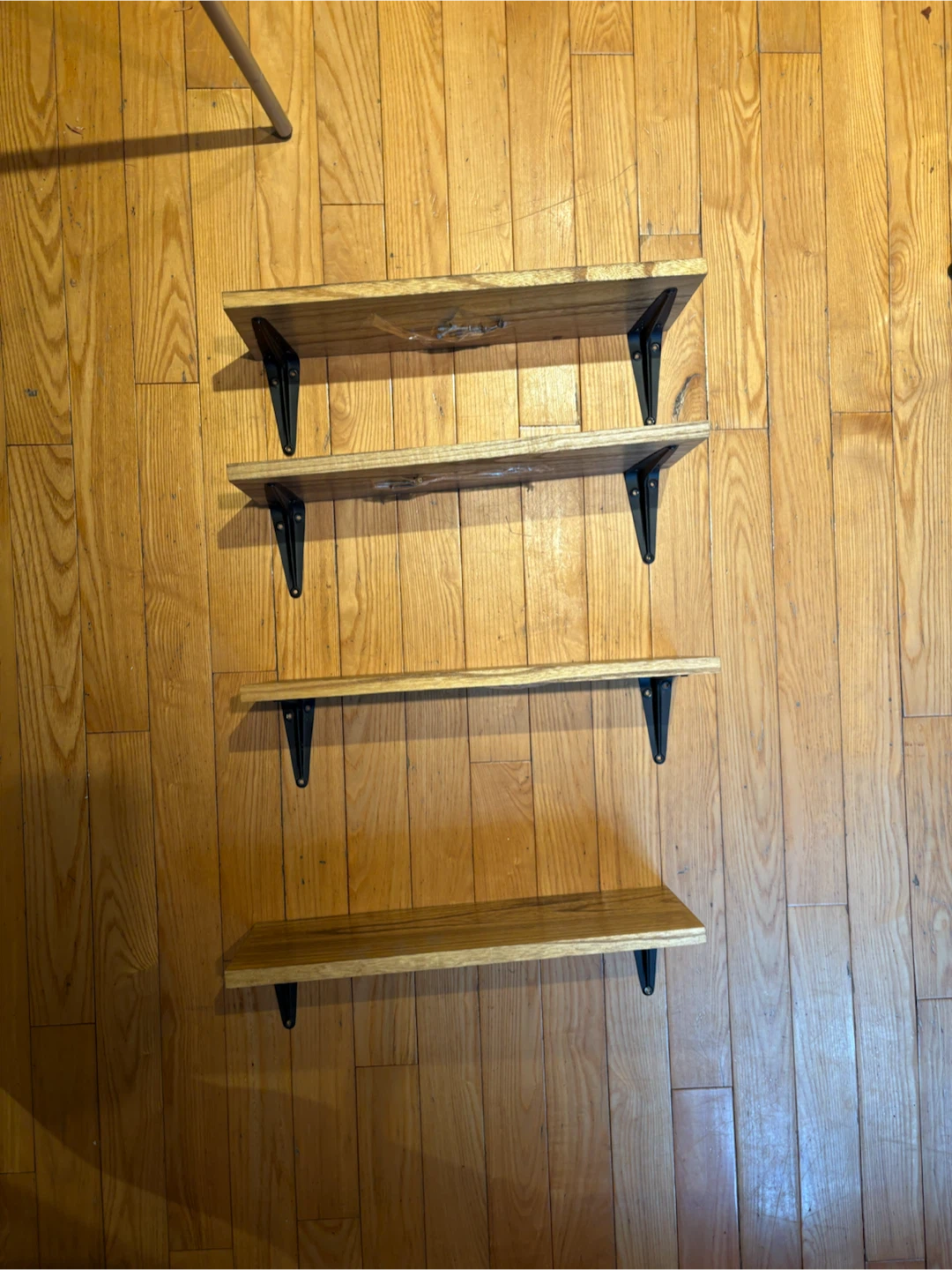 Set of 4 Wooden Wall Shelves