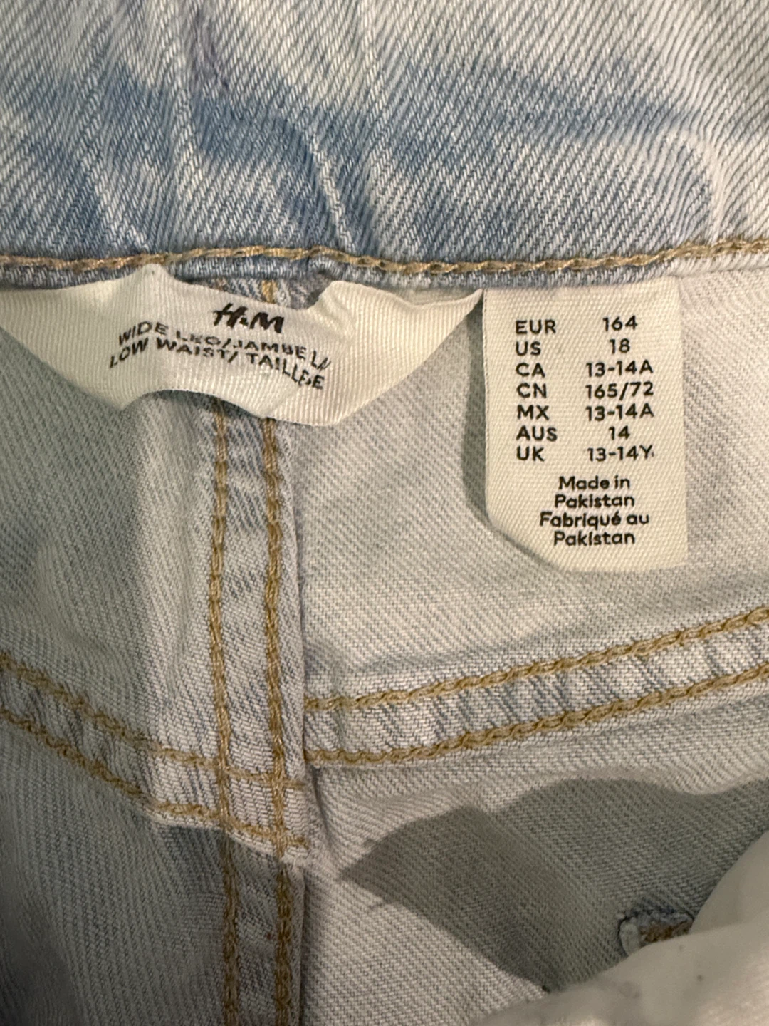H&M Wide Leg Cargo Jeans Girls size 13-14 - photo 2