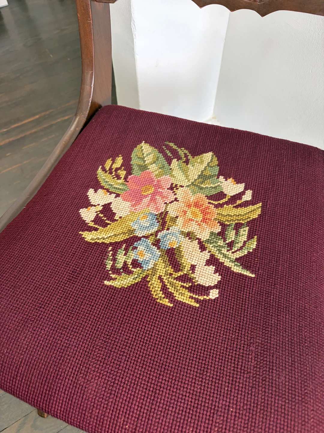Vintage Needlepoint Chair - photo 3