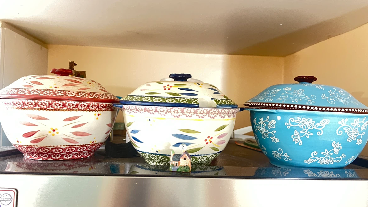 Set of 3 Decorative Ceramic Tureens