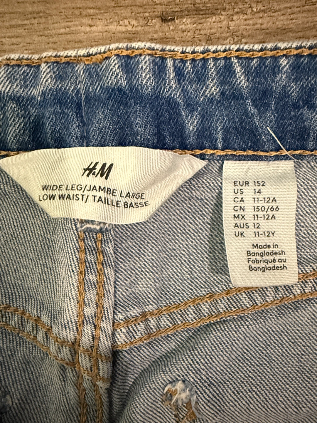 H&M Wide Leg Low Waist Girls Cargo Jeans - photo 2