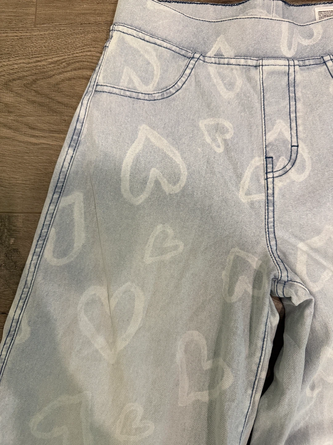 H&M heart print wide-leg jeans girls - photo 3